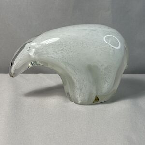 Vinci Dynasty Gallery Fused glass white Polar Bear Studio Art Glass